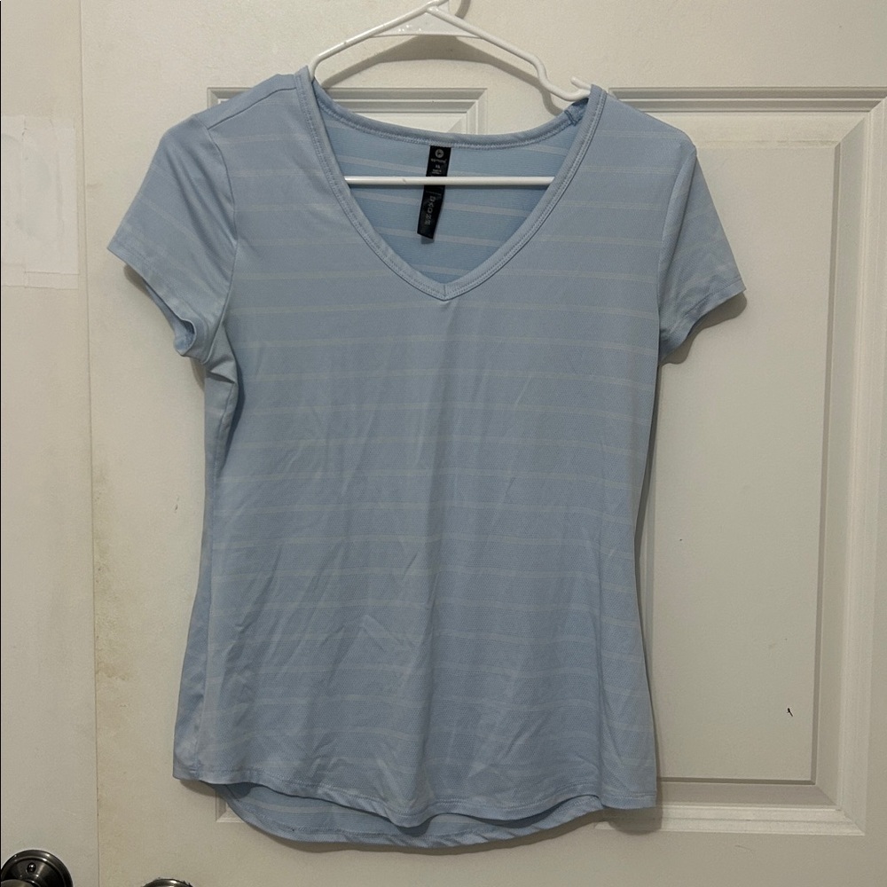 90 Degree By Reflex Light Blue V-Neck Tee